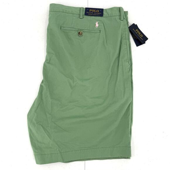 NWT Polo Ralph Lauren Stretch Classic Fit 9" Chino Shorts, Green, Big & Tall 50B - Picture 1 of 13